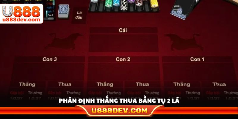 Kết quả ván chơi được quyết định dựa trên tụ 2 lá